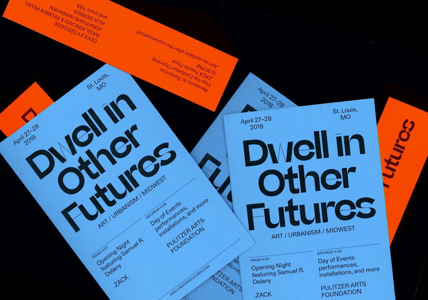 Dwell in Other Futures conference branding, design by Noah Baker