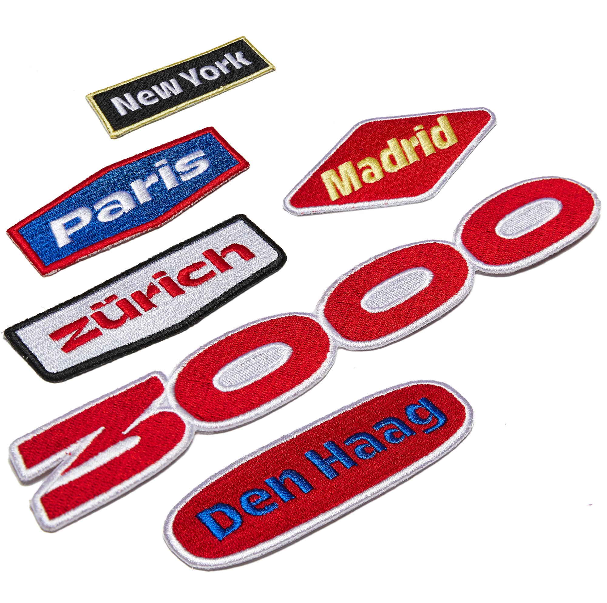 Patches chronicle the journey to Trois Mille, places Marc lived and worked on the typeface.